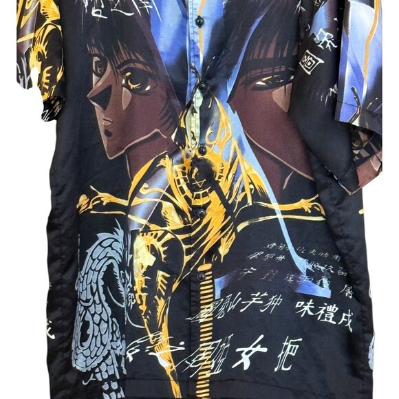 Great General Men's Anime Short Sleeve Shirt Black Purple  Size Lg - Picture 4 of 6